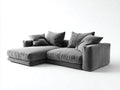 Sofás de esquina de tela 240 x 155 x 76 cm - gris - diseño moderno