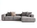 Sofás de esquina de tela 250 x 160 x 78 cm - gris claro - diseño moderno