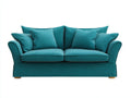 Sofás 2 plazas de tela 170 x 88 x 82 cm - azul verdoso - diseño clásico