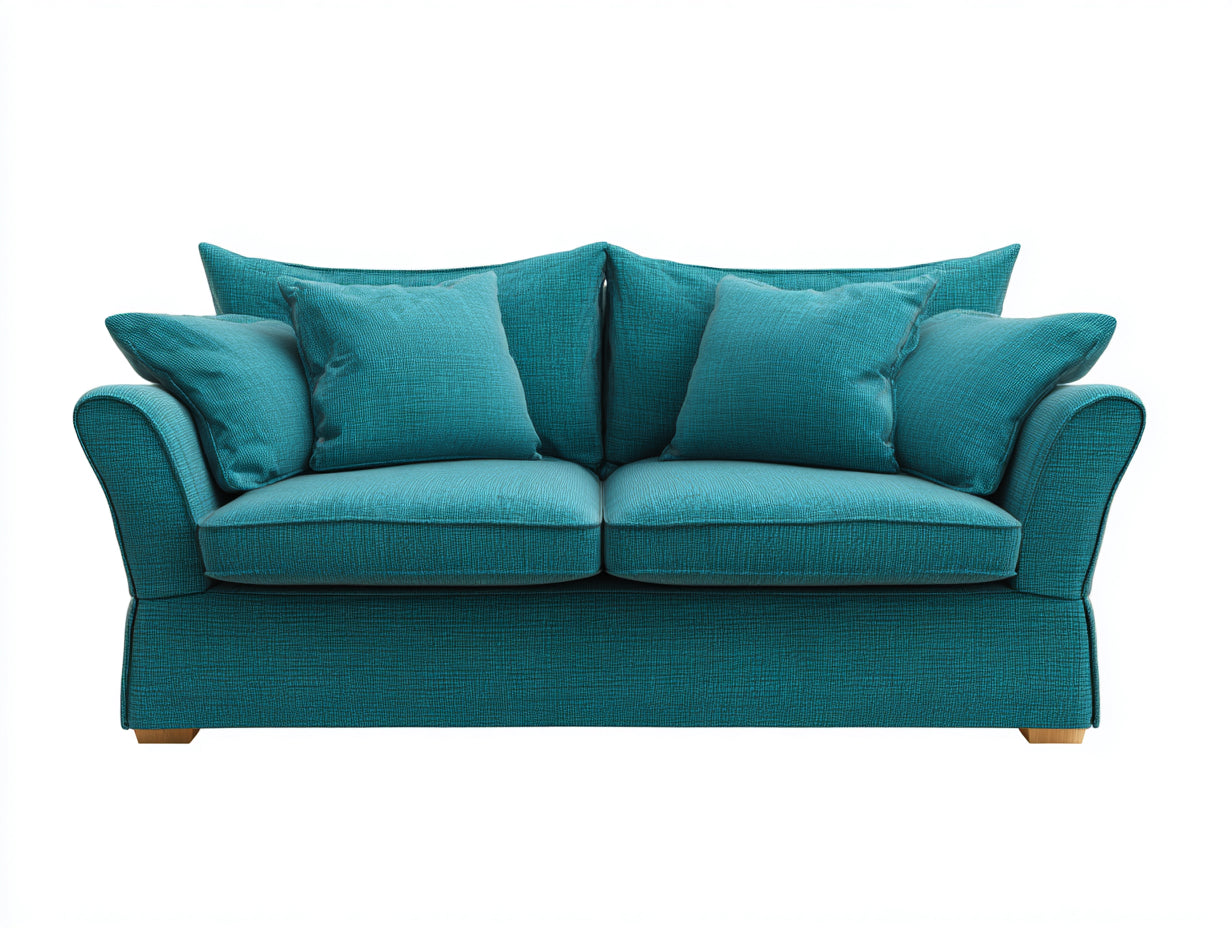 Sofás 2 plazas de tela 170 x 88 x 82 cm - azul verdoso - diseño clásico