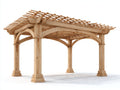 Pérgola de jardín de madera 420x360x285 cm - Natural - Diseño abierto para terraza exterior