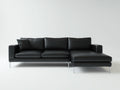 Sofás de esquina de piel 260x165x80 cm - negro - diseño moderno para salón
