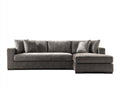 Sofás de esquina de tela 245 x 155 x 82 cm - gris oscuro - diseño moderno