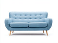 Sofás 2 plazas de tela 178x86x84 cm - Azul claro - Diseño retro para salón