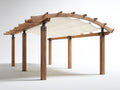 Pérgola de jardín de madera 360x300x248 cm - Natural-Beige - Diseño curvo para terraza exterior