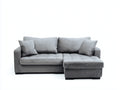 Sofás de esquina de tela 245x160x82 cm - gris - diseño moderno para salón