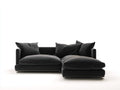 Sofás de esquina de tela negro 240 x 160 x 78 cm - para salón - diseño moderno