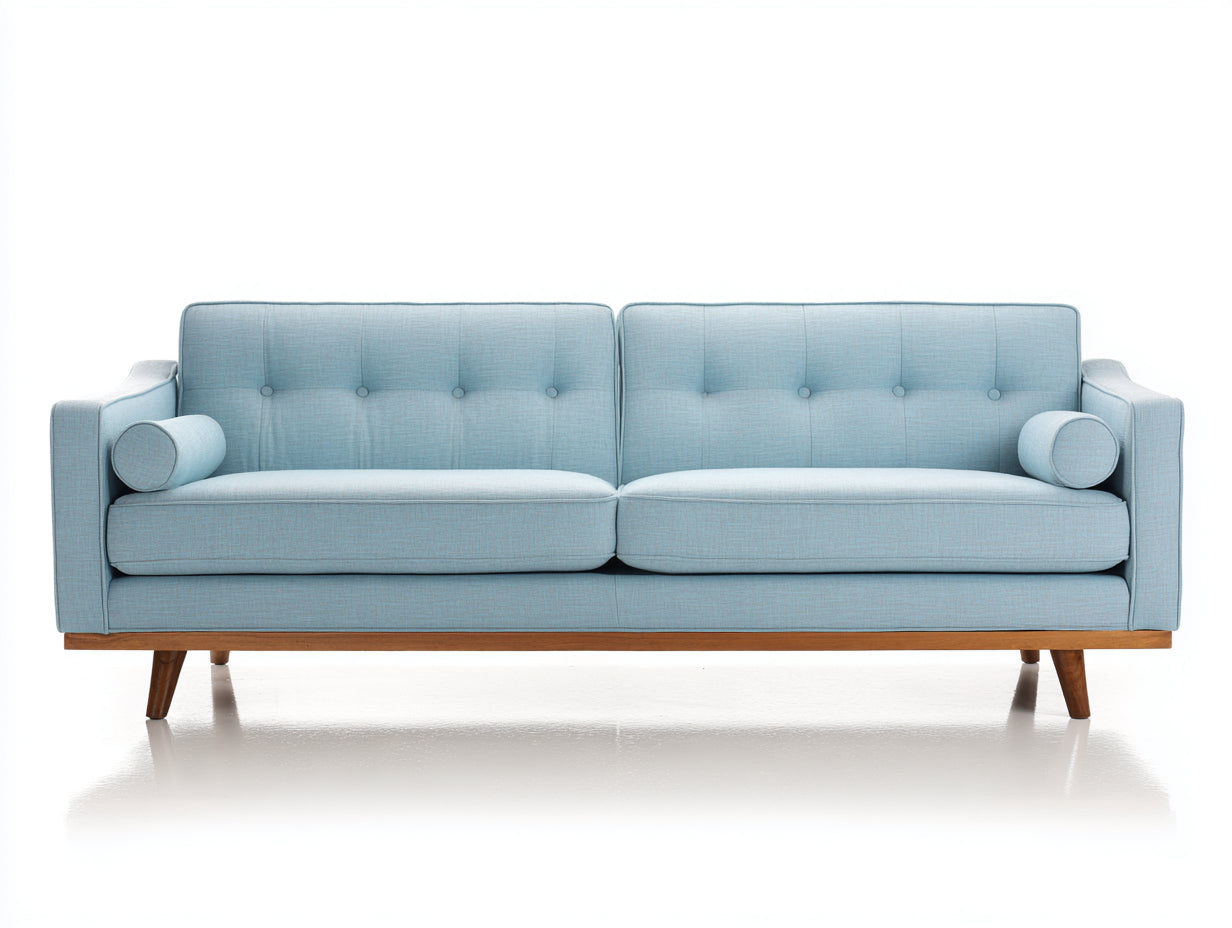 Sofás 2 plazas de tela azul claro 185 x 82 x 78 cm - para salón - diseño moderno