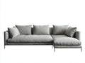 Sofás de esquina de tela 255x165x82 cm - gris claro - diseño moderno para salón