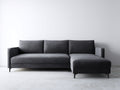 Sofás de esquina de tela 235 x 150 x 80 cm - gris oscuro - diseño moderno