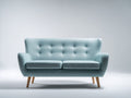 Sofás 2 plazas de tela azul claro 150 x 78 x 82 cm - para salón - diseño moderno