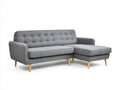 Sofás de esquina de tela gris 220 x 145 x 82 cm - para salón - diseño moderno