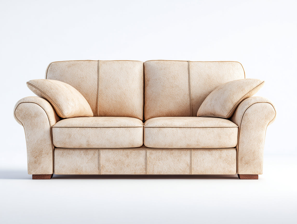 Sofás 2 plazas de tela 178x86x82 cm - beige claro - diseño clásico para salón