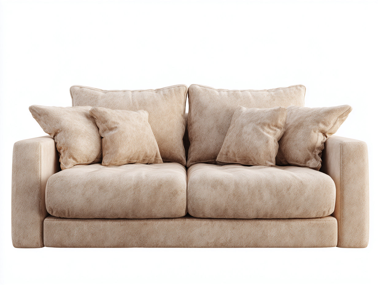 Sofás 2 plazas de tela 168 x 92 x 84 cm - beige - diseño moderno