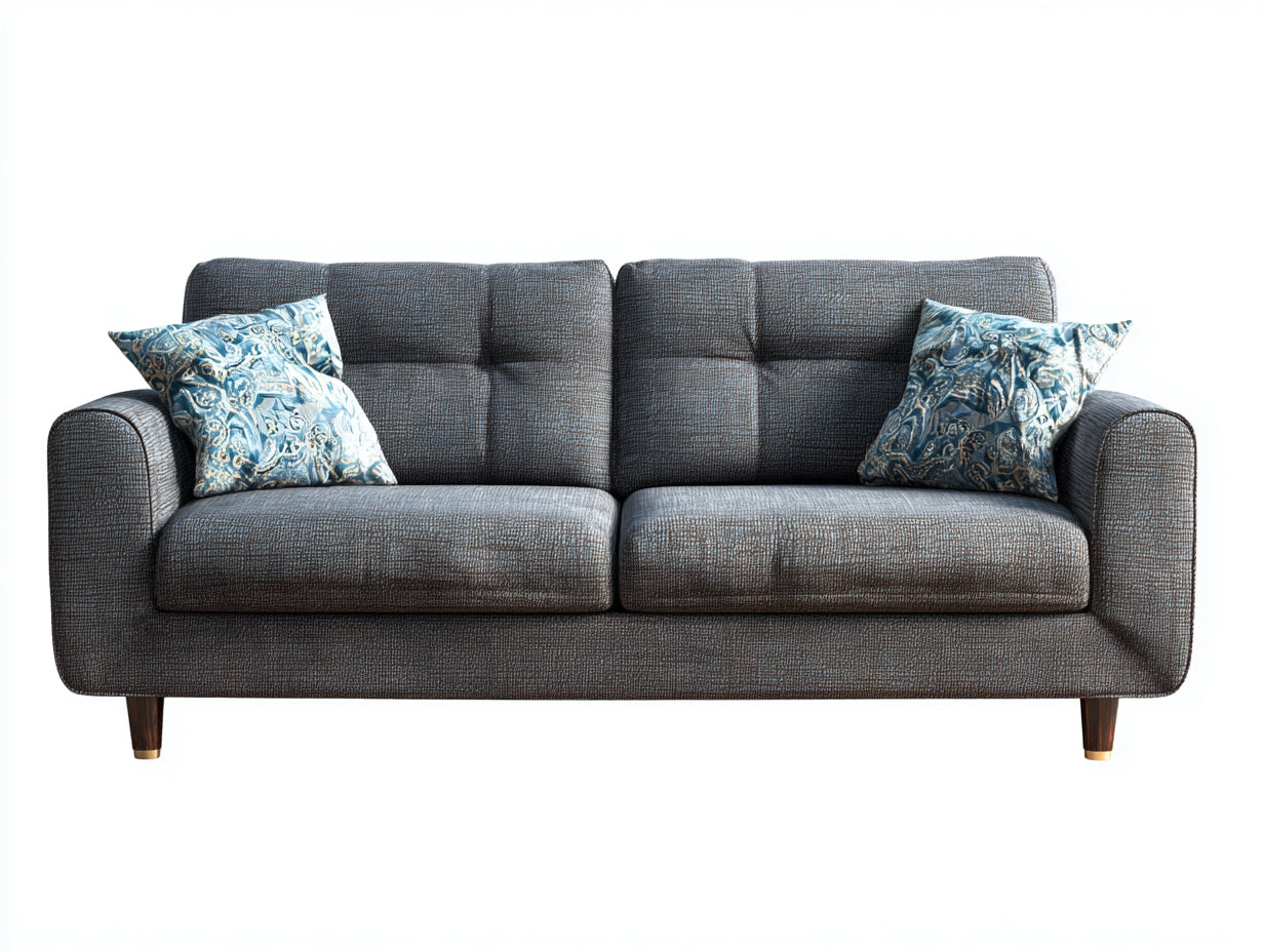 Sofás 2 plazas de tela 192x94x86 cm - Gris oscuro - Diseño contemporáneo para salón
