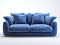 Sofás 2 plazas de tela 165 x 90 x 82 cm - azul - diseño moderno