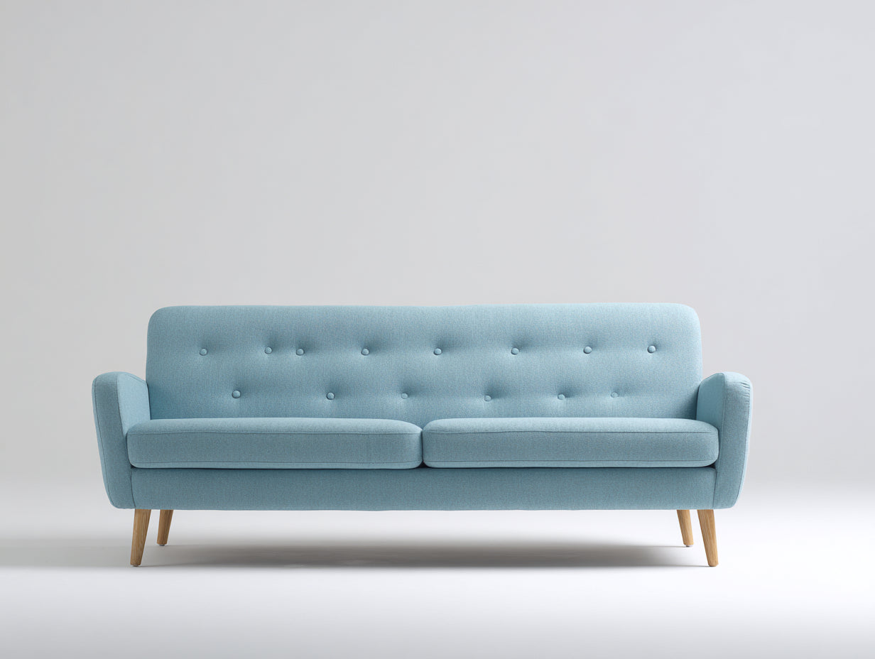 Sofás 2 plazas de tela 180x82x78 cm - azul claro - diseño moderno para salón