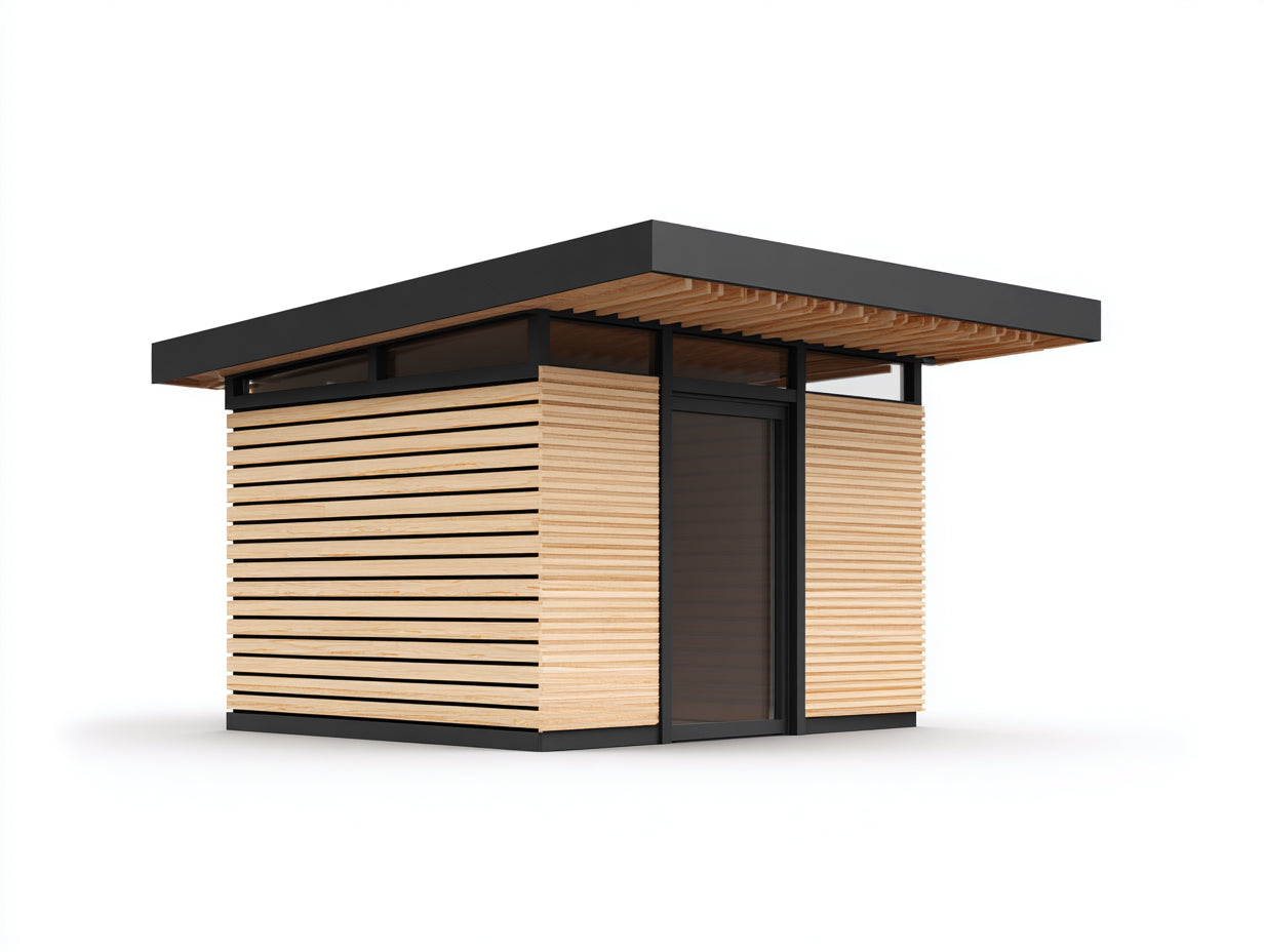 Casetas de jardín de madera 250x220x230 cm - Natural-Negro - Diseño moderno para exterior