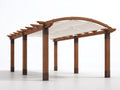 Pérgola de jardín de madera 400 x 300 x 250 cm - marrón y crema - diseño con cubierta