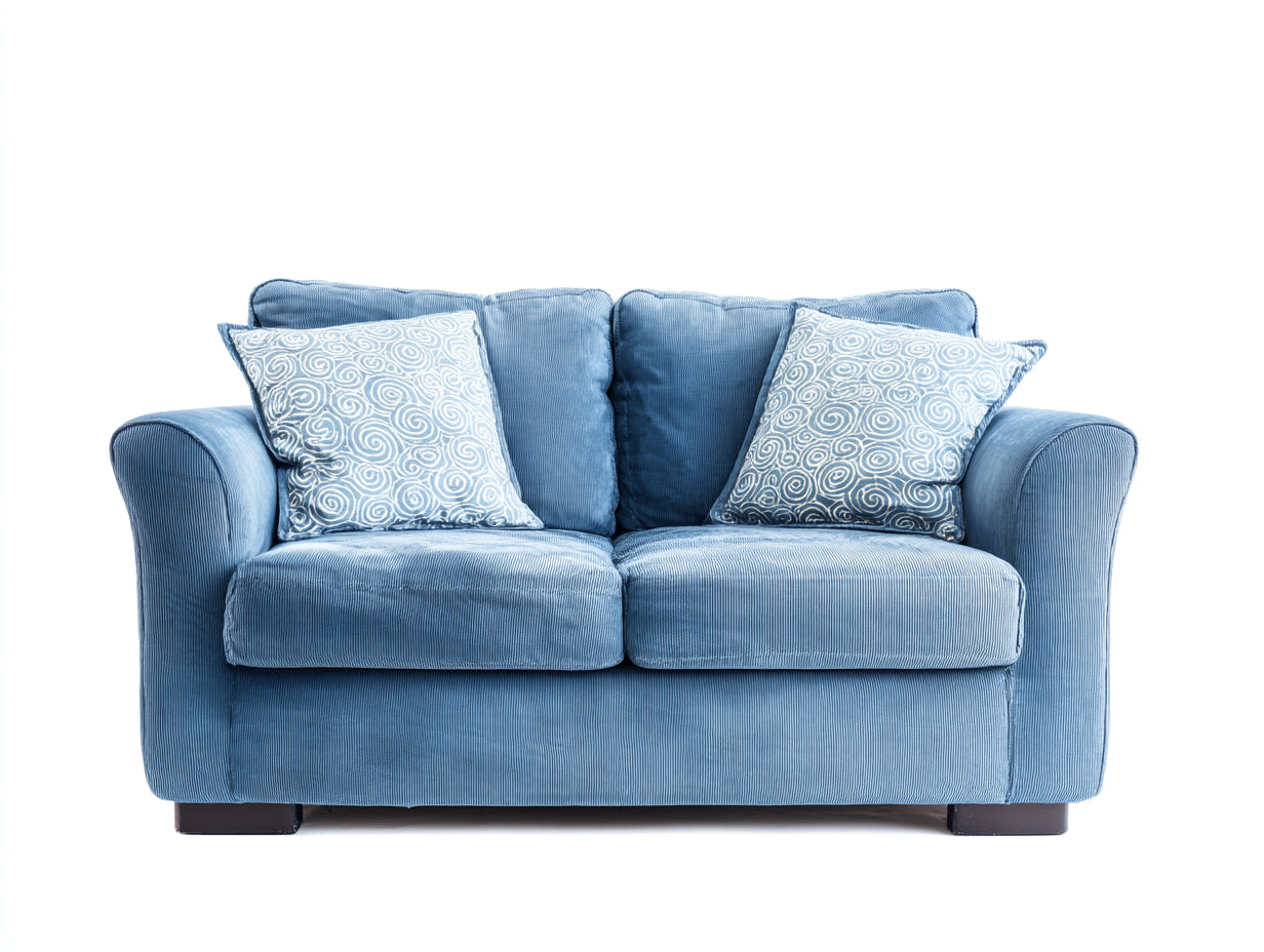 Sofás 2 plazas de tela azul 160 x 85 x 85 cm - para salón - diseño moderno