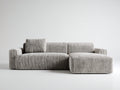 Sofás de esquina de tela gris 245 x 160 x 76 cm - para salón - diseño moderno
