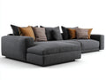 Sofás de esquina de tela 285x170x78 cm - gris oscuro - diseño moderno para salón